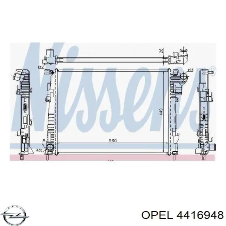 Радиатор охлаждения двигателя Opel 4416948 цена, от 61.02 USD