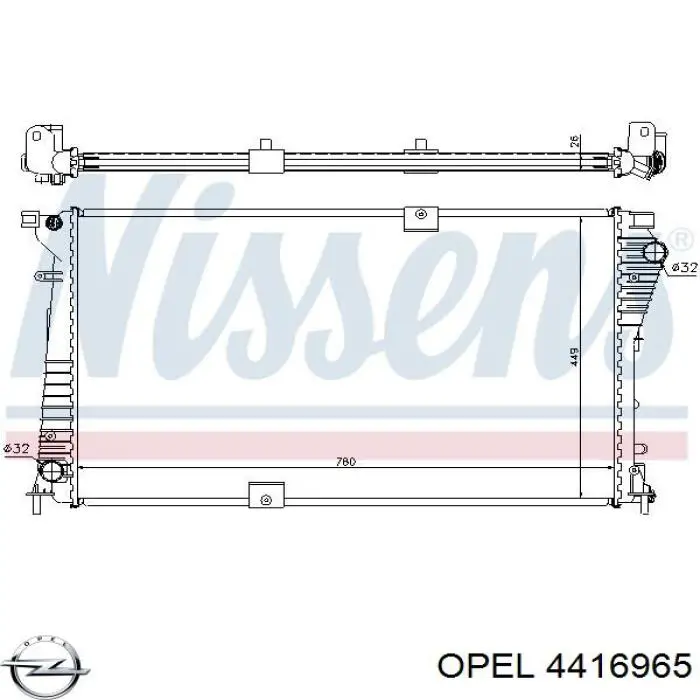 Купить 4416965 Opel Радиатор водяной