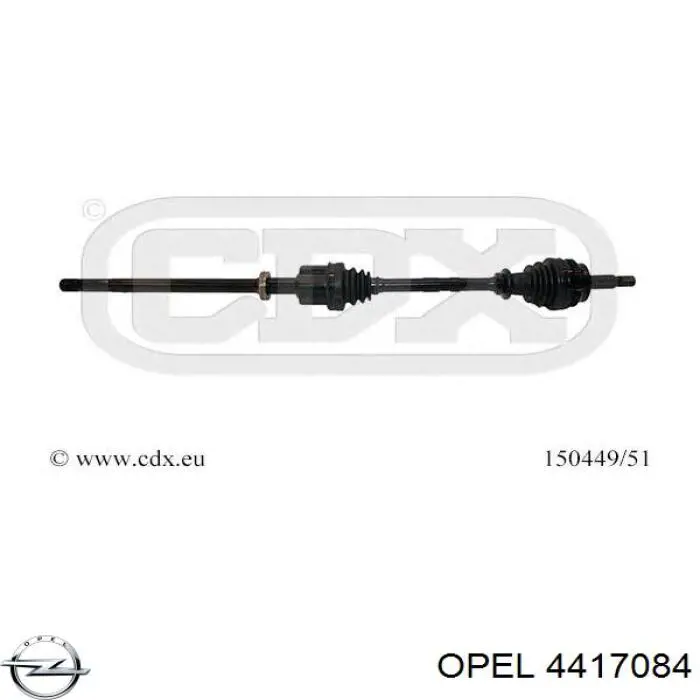 4417084 Opel полуось (привод передняя правая)