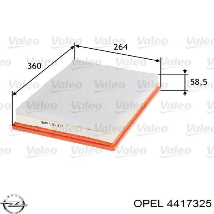 Воздушный фильтр 4417325 Opel