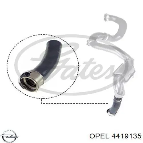 4419135 Opel mangueira (cano derivado esquerda de intercooler)