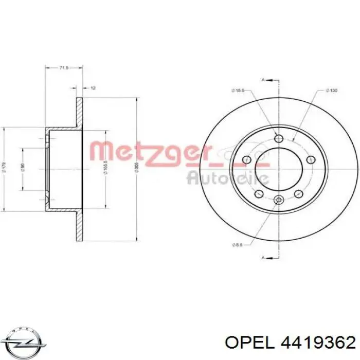 Задний тормозной диск Opel 4419362 цена, от 53.43 USD