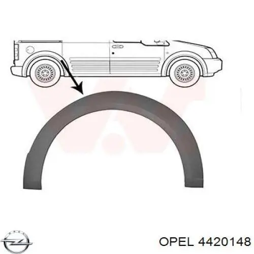 4420148 Opel Завеса передней двери