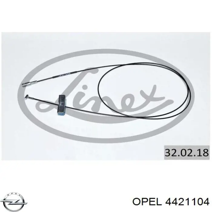 Купить 4421104 Opel Трос ручного тормоза промежуточный