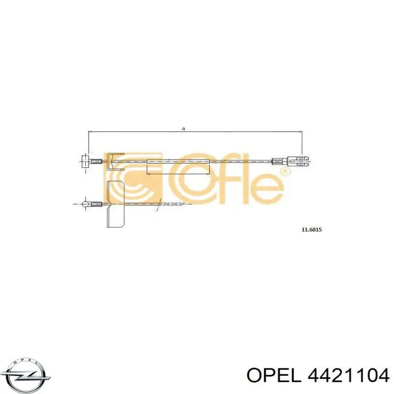 Трос ручного тормоза, промежуточный Opel 4421104 цена, от 10.85 USD