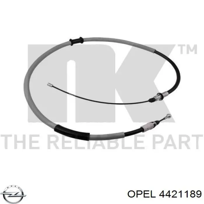 4421189 Opel трос ручного тормоза задний правый/левый