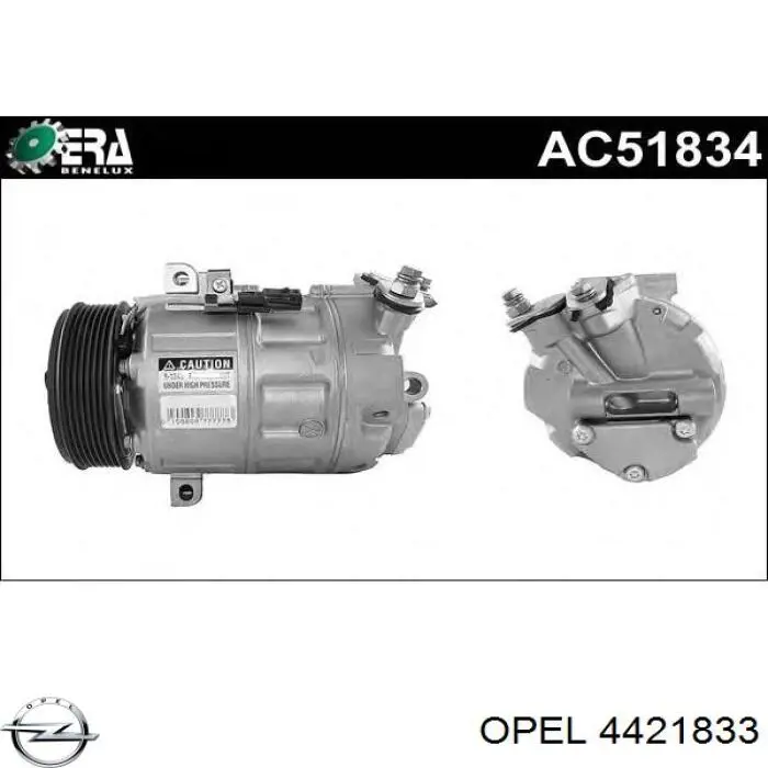 Компрессор системы кондиционирования Opel 4421833 цена, от 292.11 USD