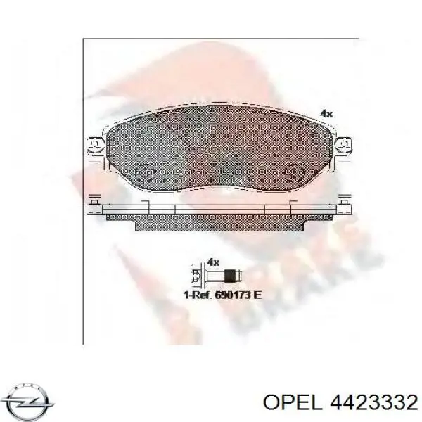 Колодки Opel 4423332 цена, от 27.11 USD
