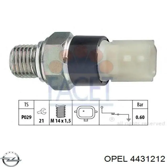 4431212 Opel датчик давления масла