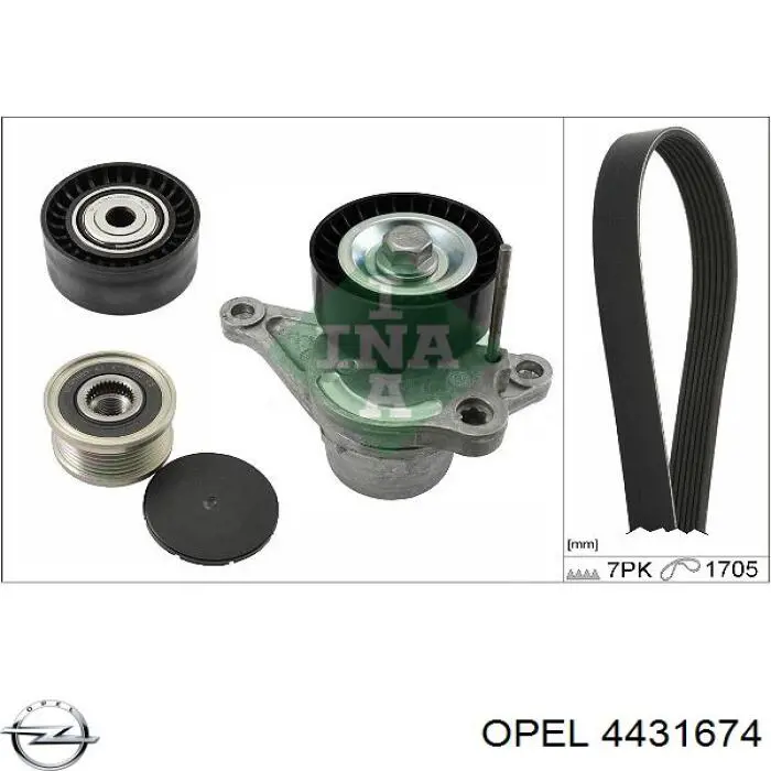 4431674 Opel correia dos conjuntos de transmissão, kit