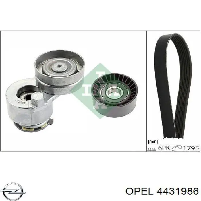 Ремень агрегатов приводной, комплект Opel 4431986 цена, от 75.05 USD