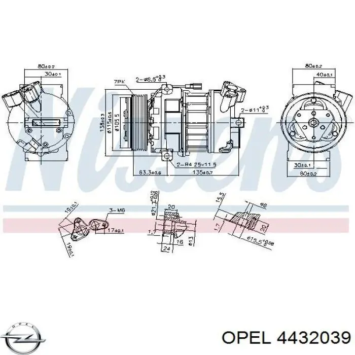 Компрессор кондиционера 4432039 Opel