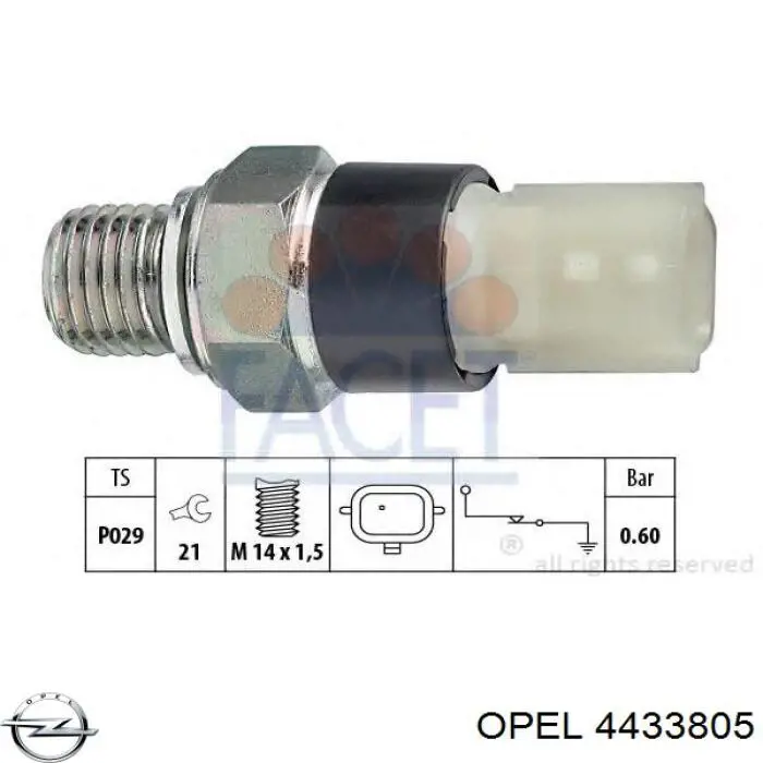 4433805 Opel датчик давления масла