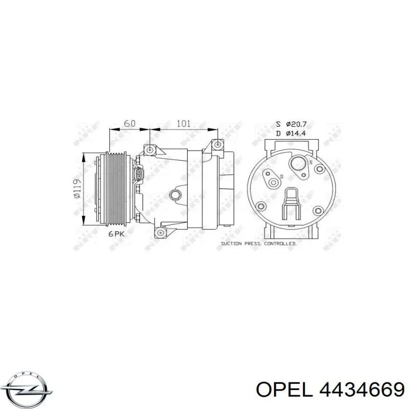 Компрессор системы кондиционирования Opel 4434669 цена, от 125.14 USD