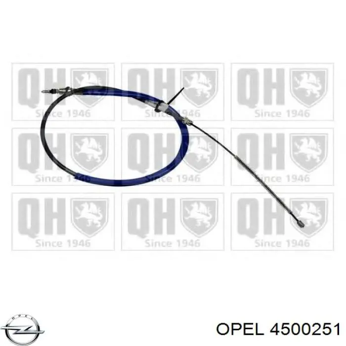 4500251 Opel трос ручного тормоза задний правый/левый