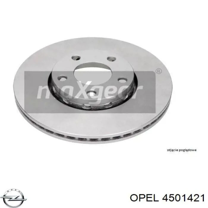 Передние тормозные диски 4501421 Opel