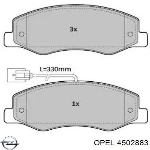 Задние тормозные колодки 4502883 Opel