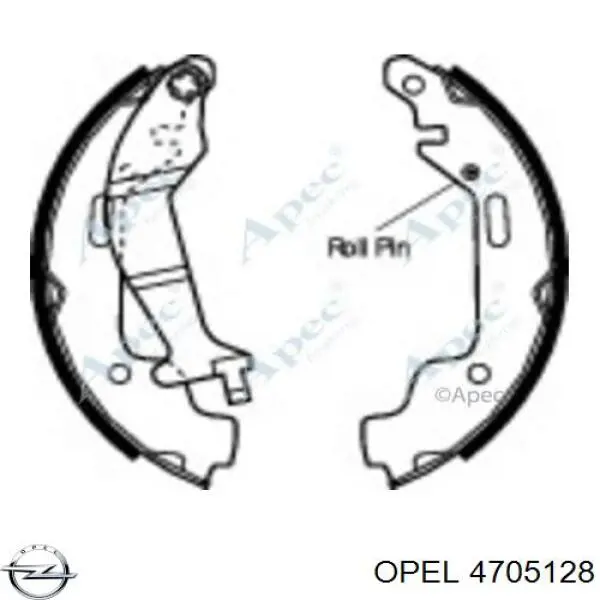 Задние барабанные колодки 4705128 Opel