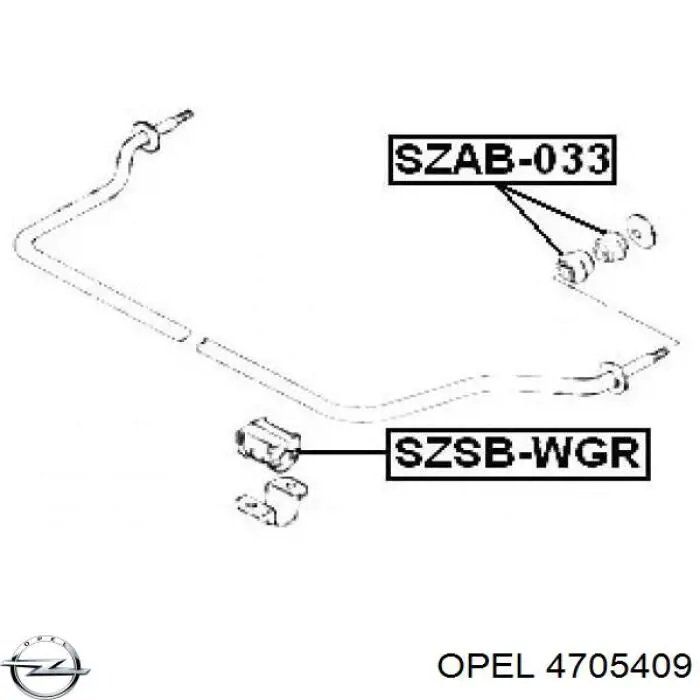 Втулка стабилизатора переднего, наружная Opel 4705409