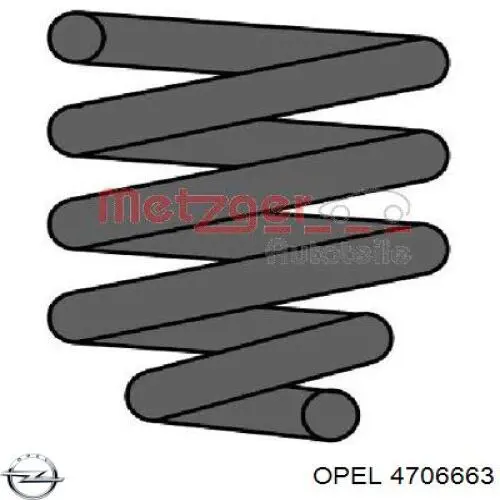 Передняя пружина 4706663 Opel