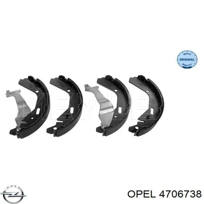 4706738 Opel колодки тормозные задние барабанные