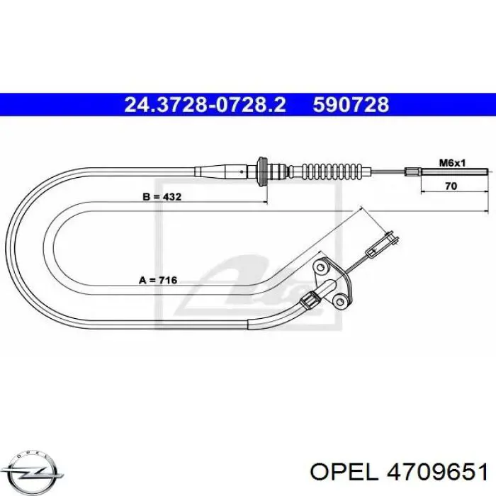 Трос сцепления Opel 4709651 цена, от 22.71 USD