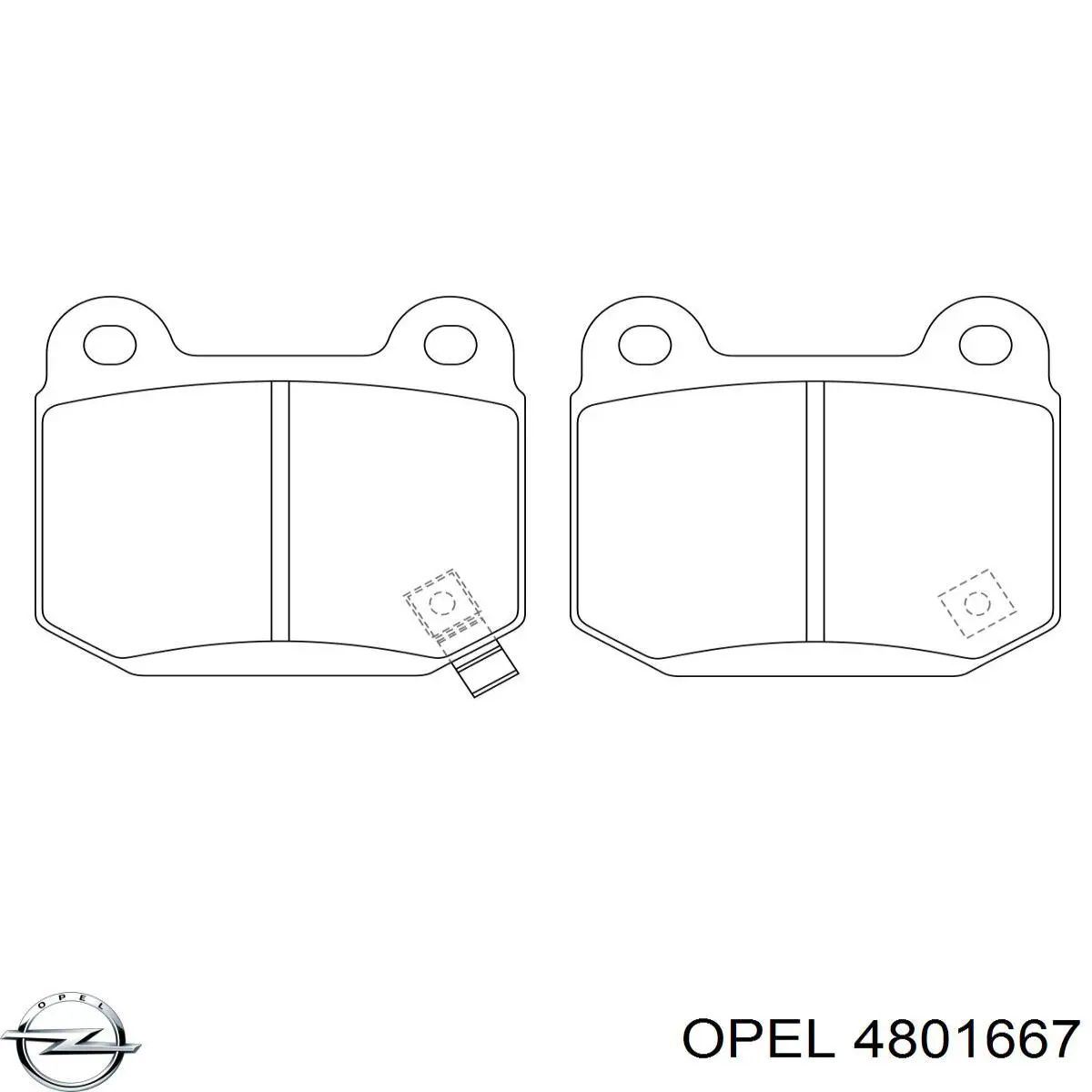 Передние тормозные колодки 4801667 Opel