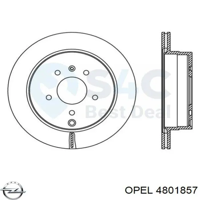 Тормозные диски 4801857 Opel
