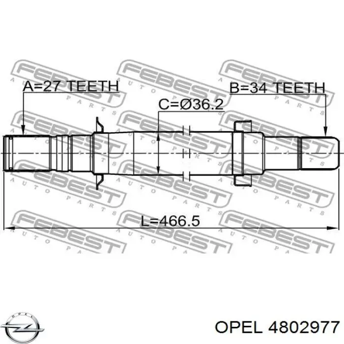 4802977 Opel Приводной вал промежуточный