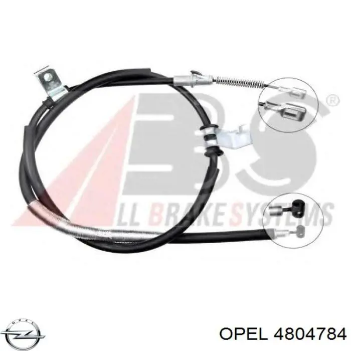 4804784 Opel Трос ручного тормоза задний, правый