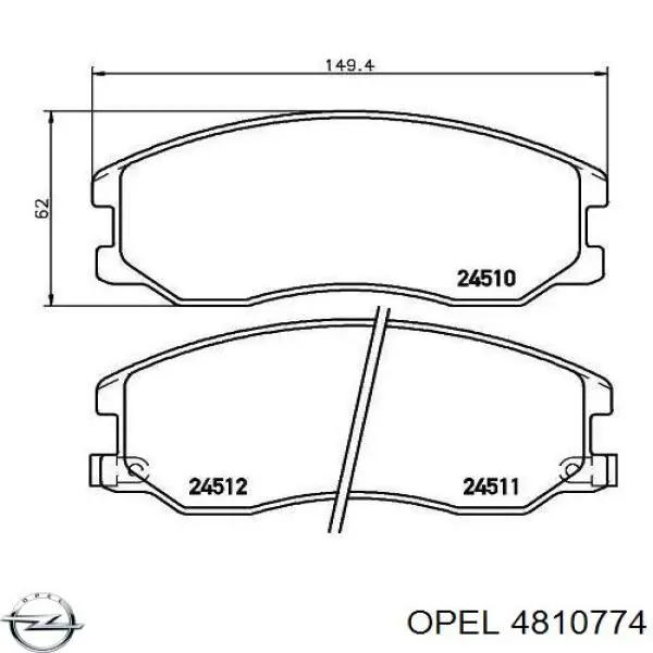 4810774 Opel передние тормозные колодки