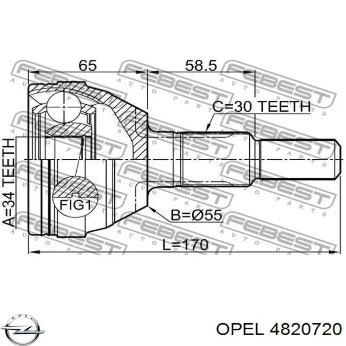 Купить 4820720 Opel Вал приводной правый
