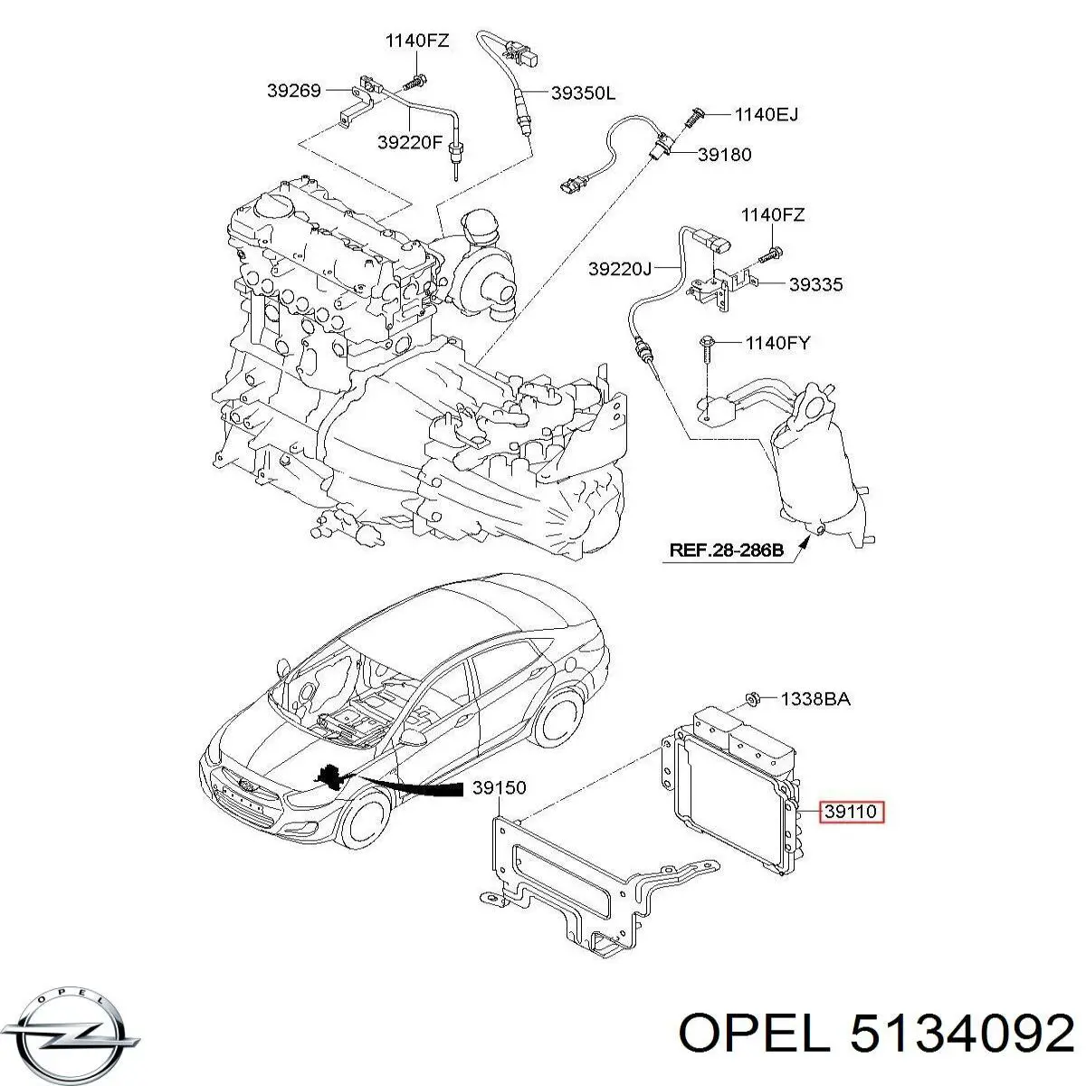 Замок двери передней правой 5134092 Opel