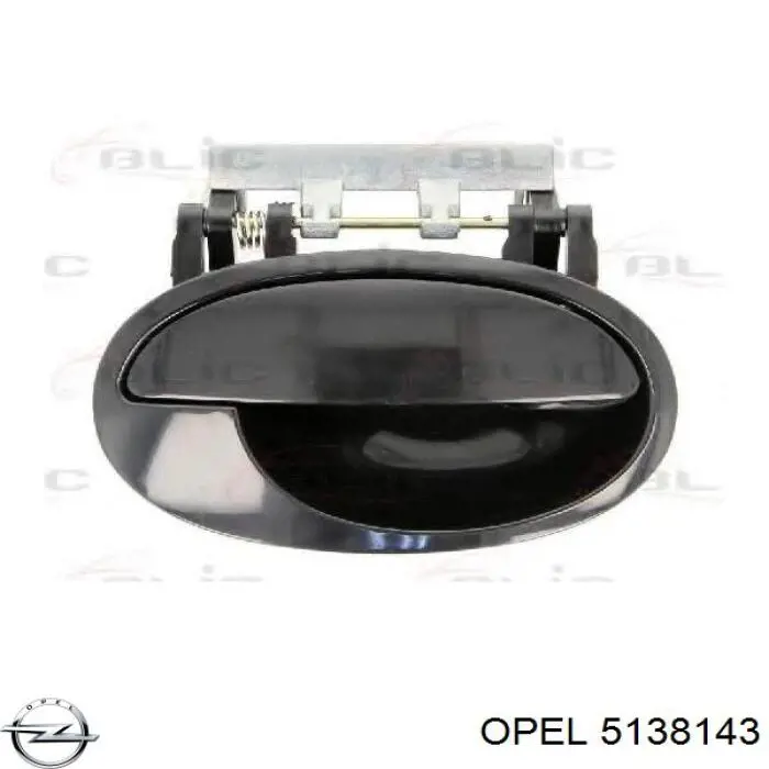 5138143 Opel maçaneta externa direita da porta traseira