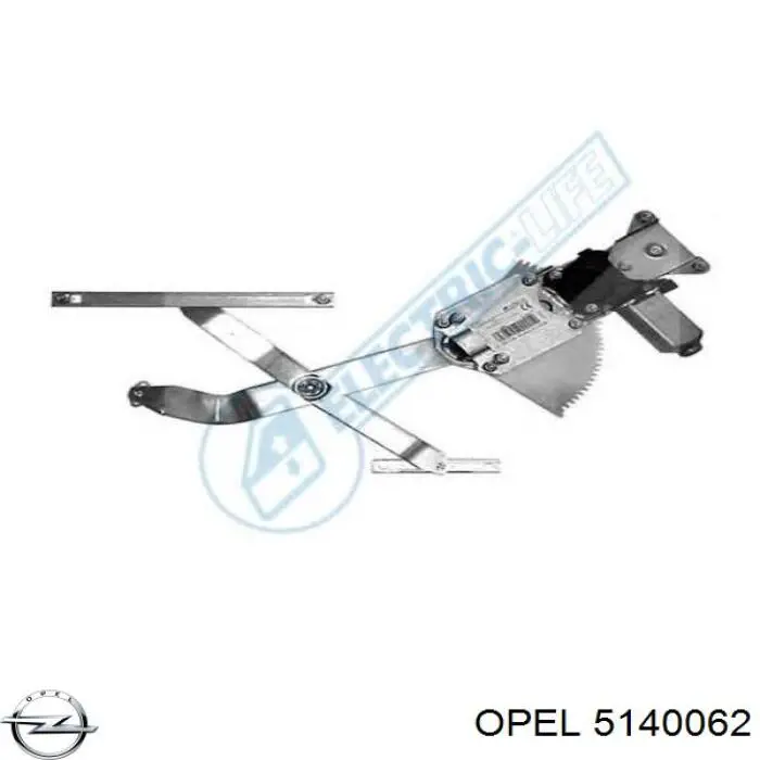 5140062 Opel mecanismo de acionamento de vidro da porta dianteira direita