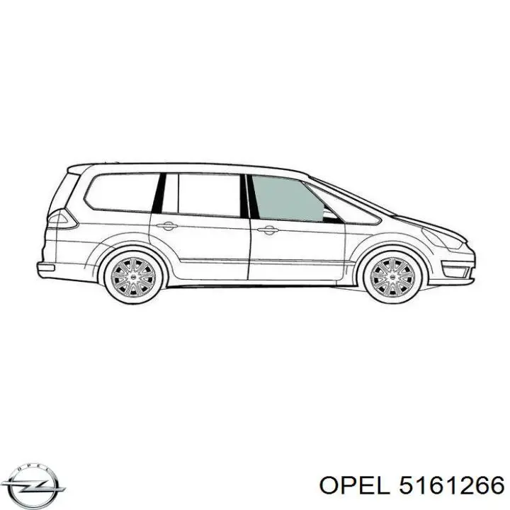 Стекло двери передней правой 5161324 Opel