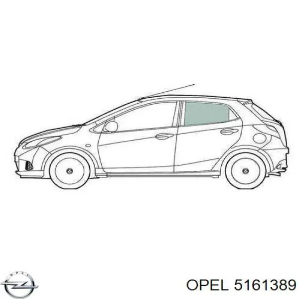 5161389 Opel стекло двери задней левой