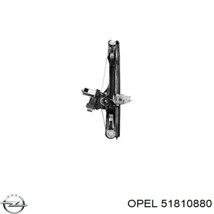 51810880 Opel mecanismo de acionamento de vidro da porta dianteira esquerda