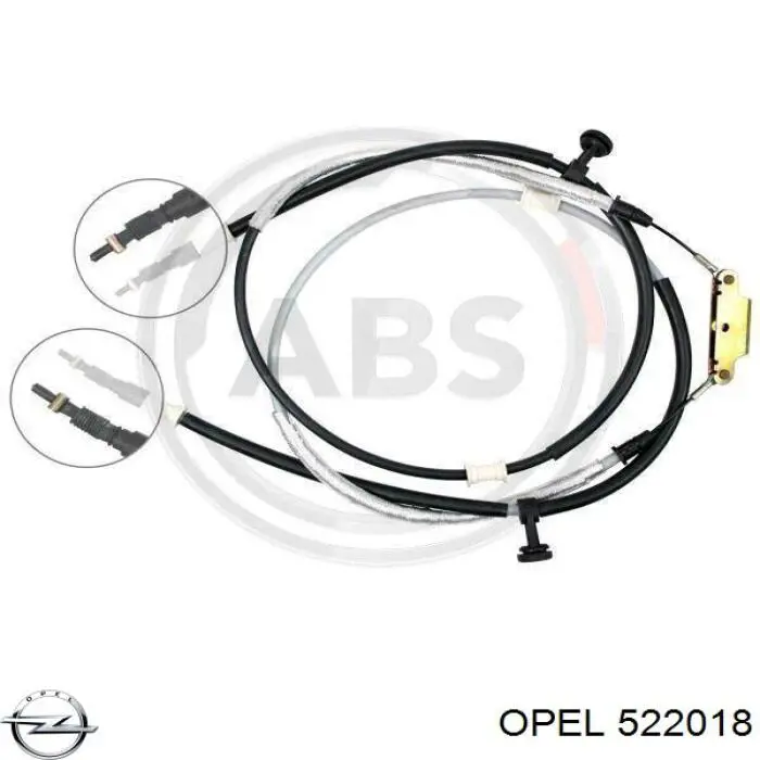 522018 Opel трос ручного тормоза задний правый/левый