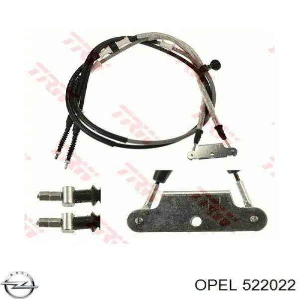 522022 Opel трос ручного тормоза задний правый/левый