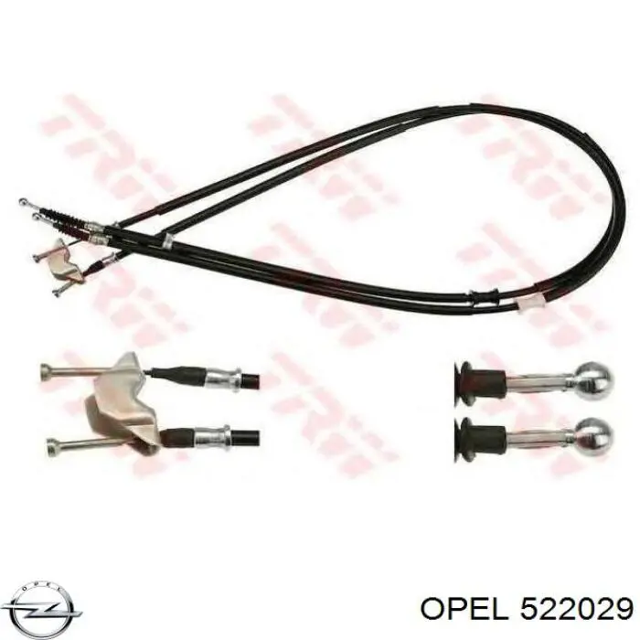 522029 Opel трос ручного тормоза задний правый/левый