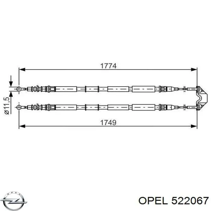 Задний трос ручника Opel 522067 цена, от 29.96 USD