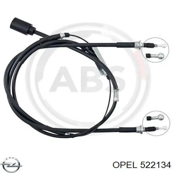 522134 Opel трос ручного тормоза задний правый/левый