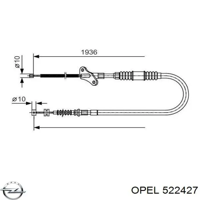 Трос ручника 522427 Opel