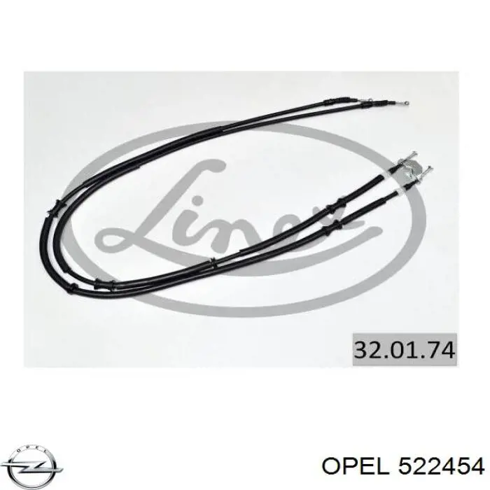 Задний трос ручника Opel 522454 цена, от 28.35 USD