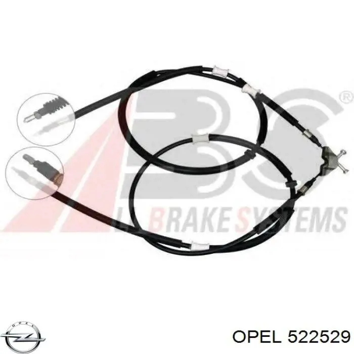 522529 Opel трос ручного тормоза задний правый/левый
