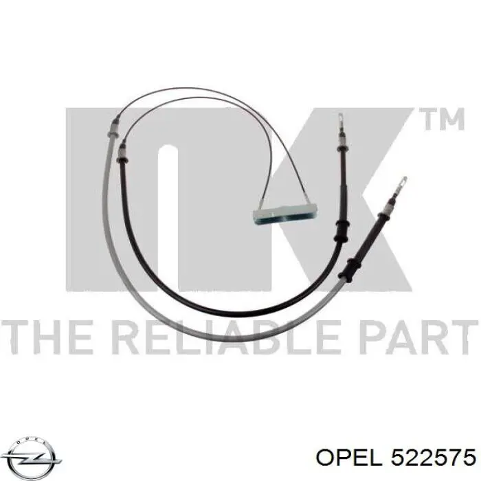 522575 Opel трос ручного тормоза задний правый/левый
