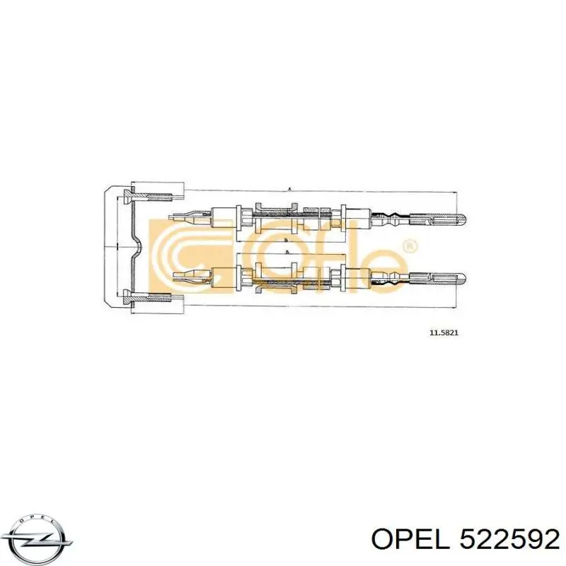 Задний трос ручника 522592 Opel