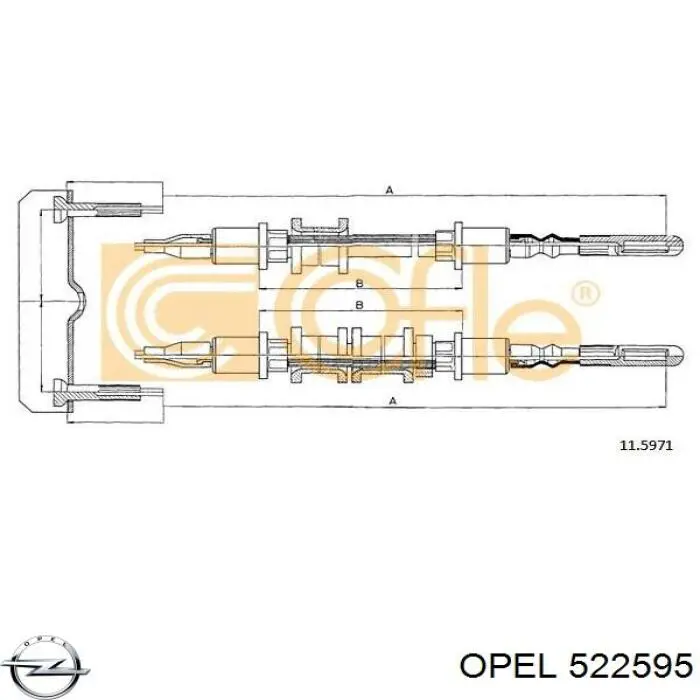 Задний трос ручника 522595 Opel