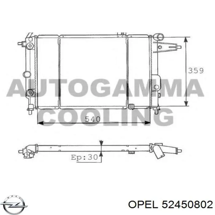 Радиатор 52450802 Opel